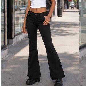 Y2K Low-rise Dramatic Leg Flared Jeans Black Women's Size XS (juniors 3) Mudd